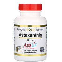 Astaxanthin 12 mg AstaLif (Астаксантин 12 мг) 120 вег мягких капсул (California Gold Nutrition)