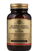 Bilberry Ginkgo Eyebright Complex plus Lutein 60 вег капсул (Solgar)