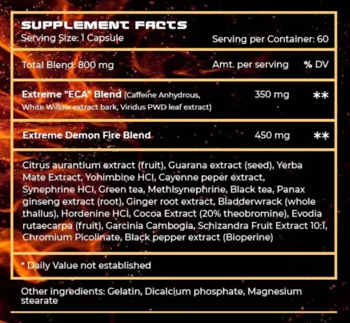 Demon Fire 60 капсул (ExtremeDietSupps) фото 2