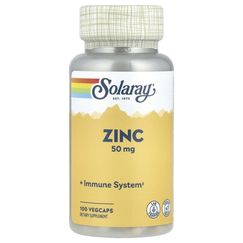 Zinc 50 mg (Цинк 50 мг) 100 вег капсул (Solaray)