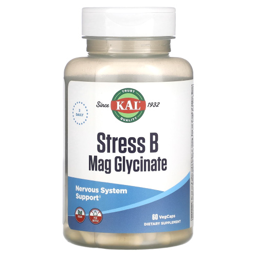 Stress B Mag Glycinate (Б комплекс с Магнием) 60 капсул  (KAL)