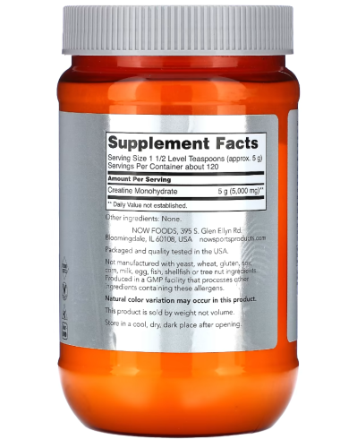 Creatine Monohydrate (Креатин Моногидрат) 600 г (Now Foods) фото 2