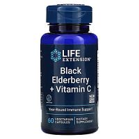 Black Elderberry + Vitamin C (Черная Бузина с Витамином C) 60 вег капсул (Life Extension)