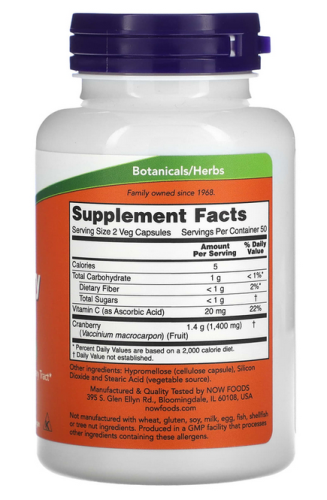 Cranberry Caps (натуральная клюква) 100 капсул (NOW) фото 2