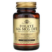 Folate 666 mcg DFE (Metafolin 400 mcg) 100 таблеток (Solgar)