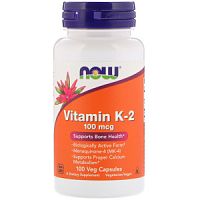 Vitamin K-2 100 мкг (Витамин K-2) 100 вег капсул (Now Foods)