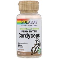 Fermented Cordyceps 500 mg (Органический ферментированный Кордицепс 500 мг) 60 VegCaps (Solaray)