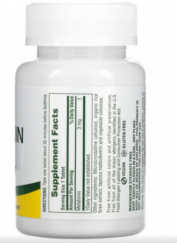 Melatonin 3 mg Fast Acting (Мелатонин 3 мг быстрого действия) 90 таблеток (NaturesPlus) фото 2