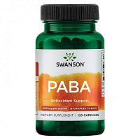 PABA (Пара-аминобензойная кислота) 500 мг 120 капсул (Swanson)
