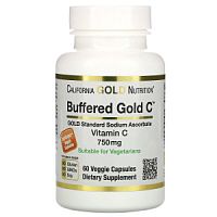 Buffered Gold C Sodium Ascorbate (буферизованный вит C) 750 мг 60 капс (California Gold Nutrition)