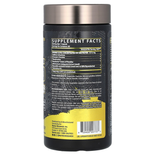 Lipo-6 Black Intense Ultra Concentrate 60 капсул (Nutrex) фото 2