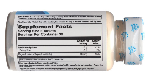 Magnesium Citrate 400 мг (Цитрат магния) 60 таблеток (KAL) фото 2 Magnesium Citrate 400 мг (Цитрат магния) 60 таблеток (KAL) фото 2