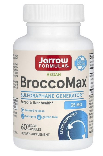 BroccoMax Myrosinase Activated SGS (Экстракт семян брокколи) 60 вег капсул (Jarrow Formulas)