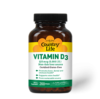 Vitamin D3 5,000 IU (Витамин Д3 125 мкг) 200 мягких капсул (Country Life)