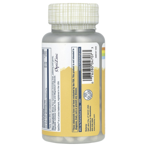 OptiZinc 30 mg (ОптиЦинк 30 мг) 60 вег капсул (Solaray) фото 3