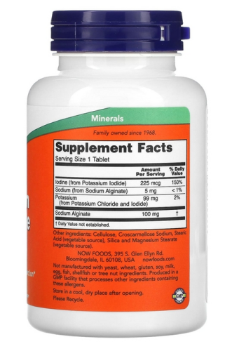 Potassium plus Iodine (Калий + Йод) 180 таблеток (Now Foods) фото 2