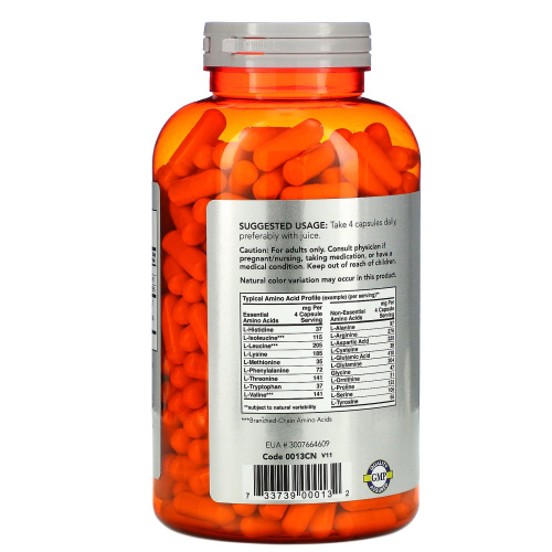 Amino Complete 20 Aminos (Аминокислотный комплекс) 360 вегетарианских капсул (Now Foods) фото 2