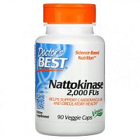 Nattokinase 2000 FUs (Наттокиназа) 90 вег капсул (Doctor`s Best)