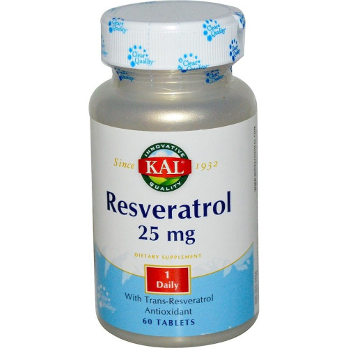 Resveratrol 25 мг (Ресвератрол) 60 таблеток (KAL) Resveratrol 25 мг (Ресвератрол) 60 таблеток (KAL)