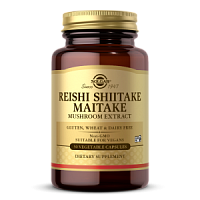 Reishi Shiitake Maitake Mushroom Extract 50 вег капсул (Solgar)