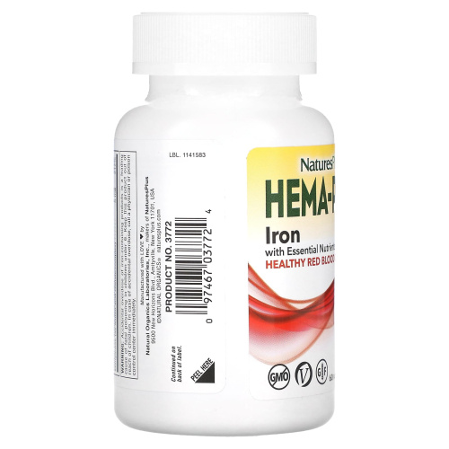 Hema-Plex 60 вегетарианских капсул быстрого действия (NaturesPlus) фото 3