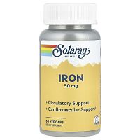 Iron 50 mg (Железо 50 мг) 60 вег капсул (Solaray)