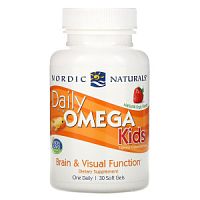 Daily Omega Kids 500 мг (Ежедневные Омега 3 для детей) 30 гелевых капсул (Nordic Naturals)