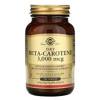 Dry Beta-Carotene 3,000 mcg (Сухой бета-каротин 3000 мкг) 250 таблеток (Solgar)