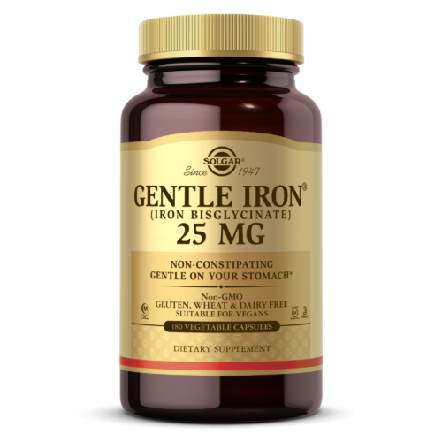 Gentle Iron (Iron Bisglycinate) 25 мг 180 капсул (Solgar) Gentle Iron (Iron Bisglycinate) 25 мг 180 капсул (Solgar)