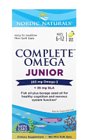 Complete Omega Junior ( Омега для детей от 6 до 12 лет) лимон 180 гелевых капсул (Nordic Naturals)