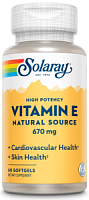 Vitamin E 670 mg (1000 IU) d-Alpha Tocopherol (Витамин E 670 мг (1000 МЕ) 60 мягких капсул (Solaray)