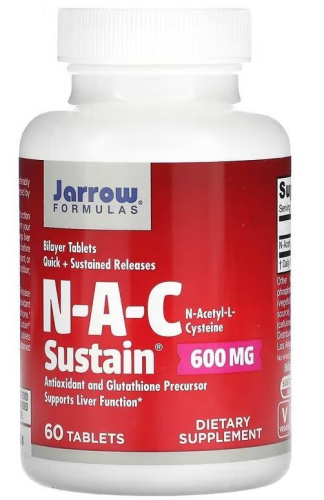 NAC Sustain 600 мг (N-Ацетил L-цистеин) 60 таблеток (Jarrow Formula) фото 3
