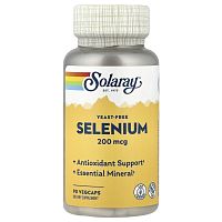 Selenium 200 mcg Yeast-Free (Селен 200 мкг Бездрожжевой) 90 капсул (Solaray)