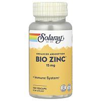Bio Zinc 15 мг (Цинк) 100 растительных капсул (Solaray)