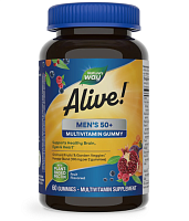 Alive! Men's 50+ Multi Gummy (Мультивитамины для Мужчин 50+) 60 мармеладок (Nature's Way)