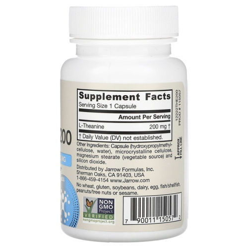 Theanine 200 (Теанин) 200 мг 60 вег капсул (Jarrow Formulas) фото 2