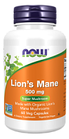 Lion's Mane 500 мг (Ежовик гребенчатый) 60 вег капсул (Now Foods)