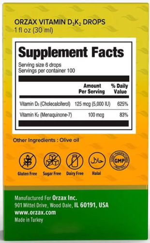 Vitamin D3K2 (Витамин Д3K2) Капли 30 мл (Orzax) фото 2