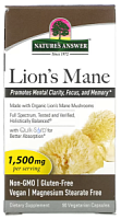 Lion's Mane 500 mg (Ежовик Гребенчатый 500 мг) 90 вегетарианских капсул (Nature's Answer)