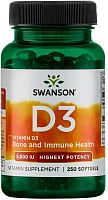 Vitamin D3 5000 МЕ (Витамин Д3 125 мкг) 250 гел. капсул капсул (Swanson)