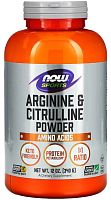 Arginine & Citrulline Powder срок 05.2024 (Аргинин и Цитруллин) 340 г (Now Foods)