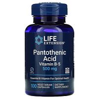 Pantothenic Acid 500 мг (Пантотеновая Кислота) 100 вег капсул (Life Extension)