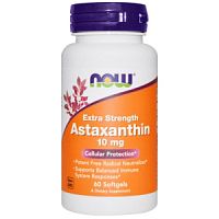 Astaxanthin 10 mg (Астаксантин 10 мг) 60 мягких капсул (Now Foods)