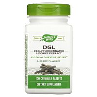 DGL (Деглицирризинат экстракта из корня солодки) 100 жевательных таблеток (Nature's Way)
