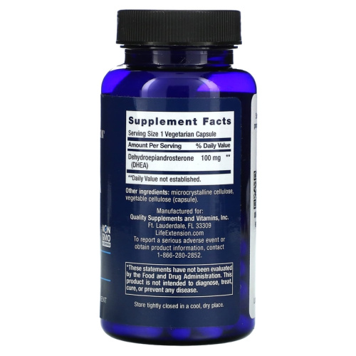 DHEA 100 мг 60 капсул (Life Extension) фото 2