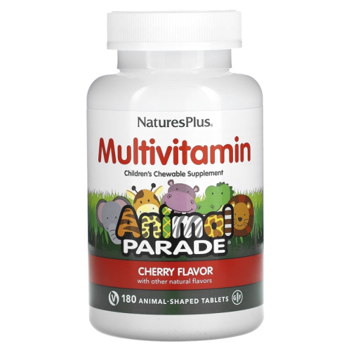 Multivitamin Animal Parade (Детские мультивитамины) 180 таблеток (NaturesPlus) (Вишня)