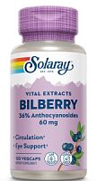 Bilberry 60 mg 36% Anthocyanosides Vital Extract (Экстракт Ягод Черники) 60 вег капсул (Solaray)