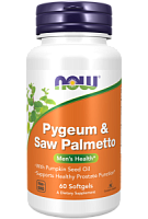 Pygeum & Saw Palmetto 60 мягких капсул (Now Foods)