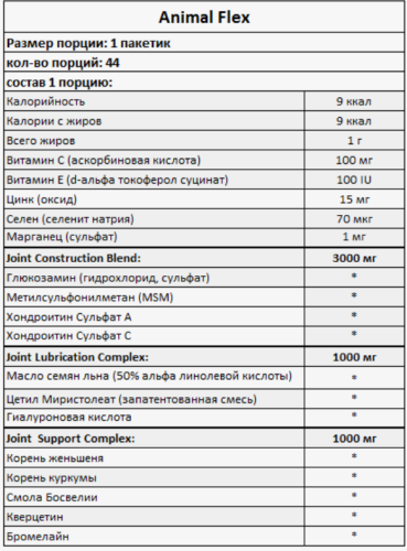 Animal Flex 44 пакетика (Universal Nutrition) фото 3