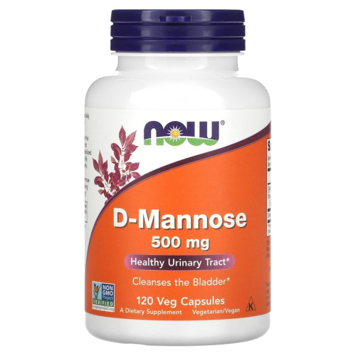 D-Mannose 500 mg (D-манноза 500 мг) 120 вегетарианских капсул (Now Foods)